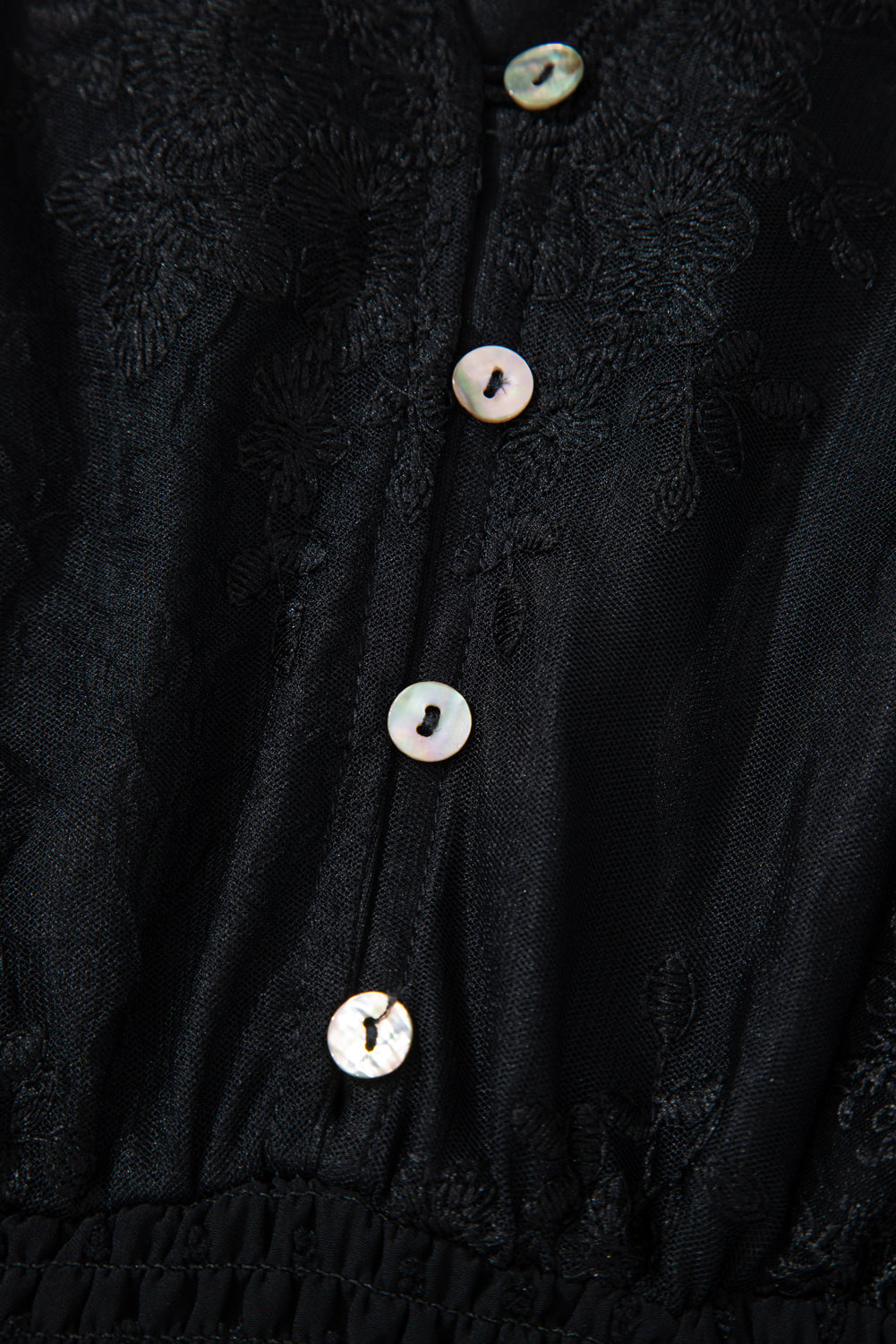 Black Dotty Lace Mesh Flowy Maxi Dress