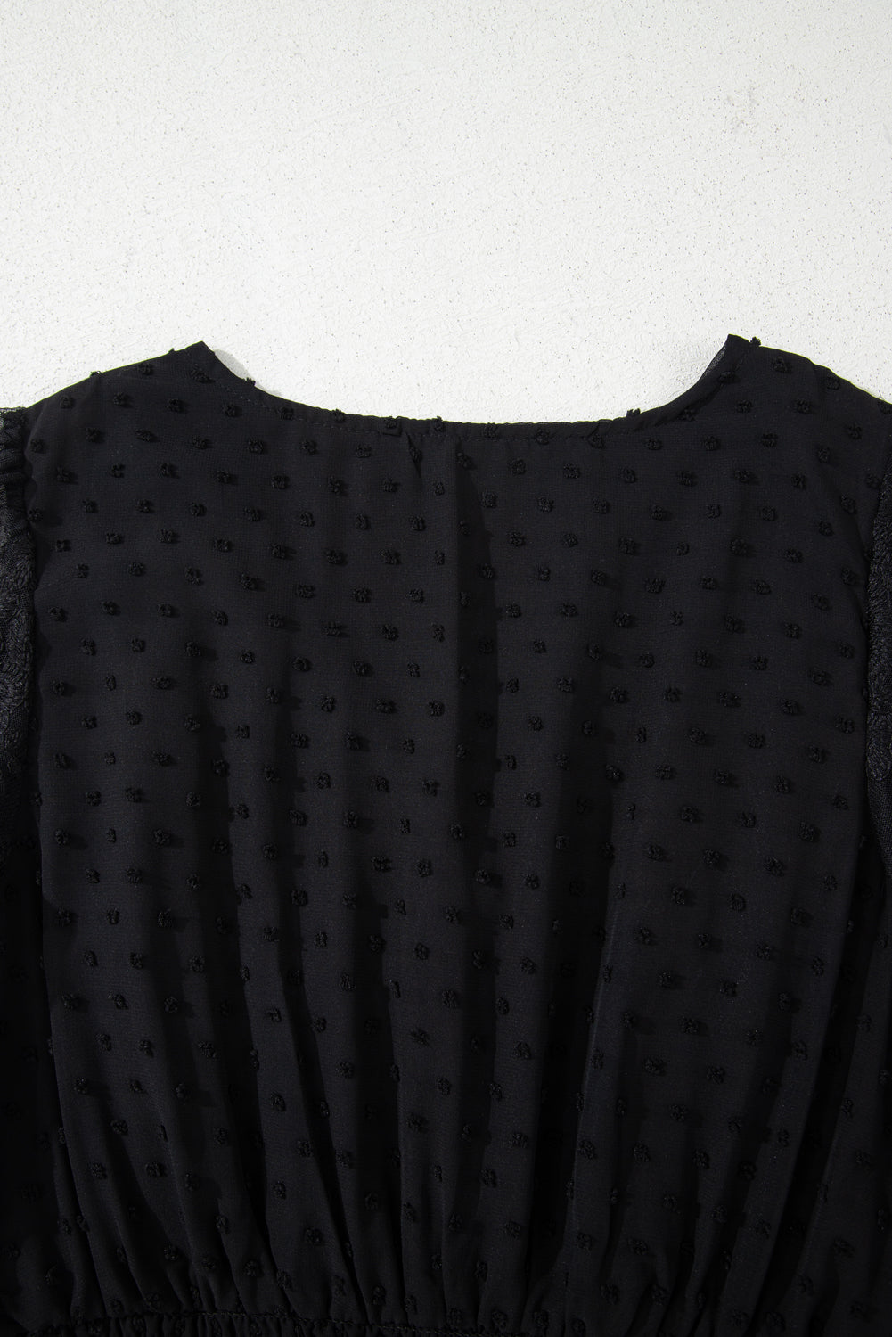 Black Dotty Lace Mesh Flowy Maxi Dress