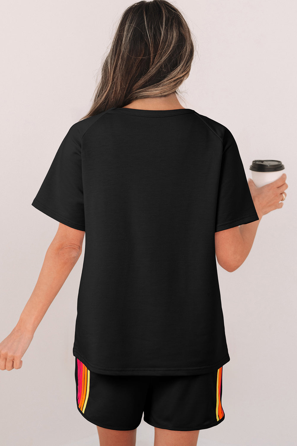 Beau Blue Striped Patch Front Casual Tee